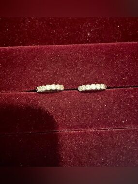 Sterling Silver CZ Pavé Huggie Earrings